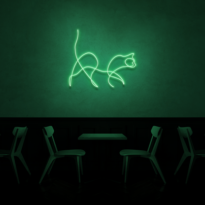 Cat Neon Line Art
